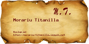 Morariu Titanilla névjegykártya